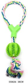 Παιχνίδι σκύλου σχοινί με μπάλα - 38cm - 12pcs - 550636