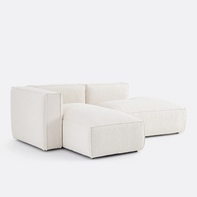 Γωνιακός αριστερός καναπές με μπουκλέ ταπετσαρία, Seven