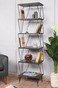 Βιβλιοθήκη Balaban 48x31x165εκ - Ανθρακί