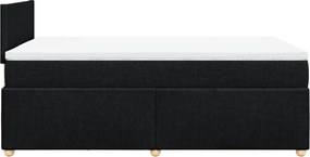 vidaXL Κρεβάτι Boxspring με Στρώμα Μαύρο 120x200 εκ. Υφασμάτινο