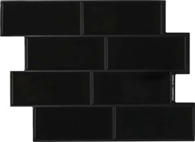 vidaXL Πλακάκι Subway 10 pcs Μαύρο 29 x 21 εκ Πολυουρεθάνη και PET