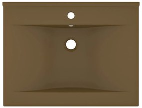 Νιπτήρας με Οπή Βρύσης Κρεμ Ματ 60 x 46 εκ. Κεραμικός - Κρεμ