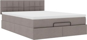vidaXL Κρεβάτι-Μπαλκόνι με Στρώμα, Ύφασμα 140x190 εκ., Μπεζ