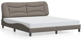 vidaXL Πλαίσιο Κρεβατιού με Κεφαλάρι Taupe 180x200 εκ. Υφασμάτινο