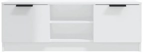 vidaXL Έπιπλο Τηλεόρασης Γυαλ. Λευκό 102x35x36,5 εκ Επεξεργασμένο Ξύλο