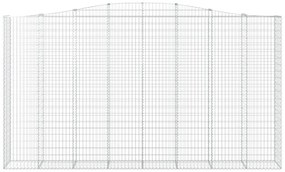 vidaXL Συρματοκιβώτια Τοξωτά 3 τεμ. 400x50x220/240 εκ. Γαλβαν. Ατσάλι