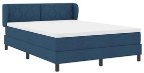 vidaXL Κρεβάτι box spring με στρώμα με στρώμα Μπλε 140 x 190 cm ύφασμα