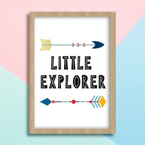 Παιδικός πίνακας Βελάκια Little Explorer KD112 30cm x 40cm Λευκό Κάδρο (με πόστερ)