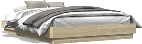 vidaXL Πλαίσιο Κρεβατιού Sonoma Δρυς 150x200 εκ. Επεξεργασμένο Ξύλο