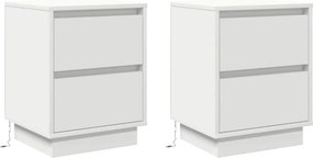 vidaXL Κομοδίνο 2 τμχ. Λευκό 39 x 34,5 x 50 εκ. Επεξεργασμένο ξύλο