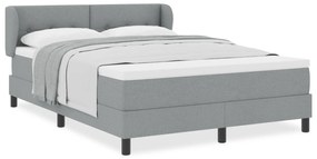 vidaXL Κρεβάτι Box Spring με Στρώμα  Γκρί 140x200 εκ Υφάσμα