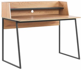 Τραπέζι γραφείου Berwyn 427, 76x115x56cm, 20 kg, Ανοιχτό χρώμα ξύλου, Μαύρο | Epipla1.gr