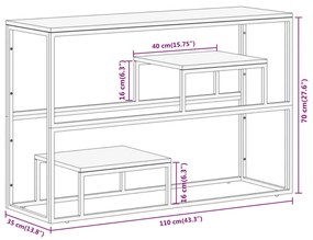 Τραπέζι Κονσόλα Ασημί Ανοξείδωτο Ατσάλι &amp; Μασίφ Ξύλο Στρωτήρων - Ασήμι