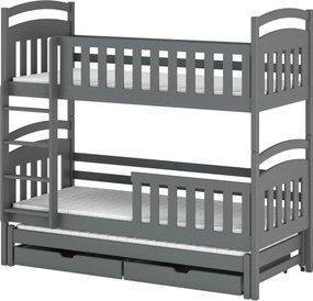 VIKI 80x180 graphite bunk bed Lano Furniture