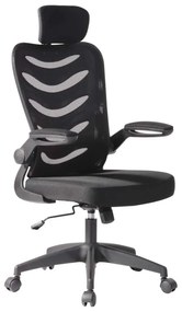 Πολυθρόνα Bf2940 Manager Mesh/Ύφασμα Μαύρο . Διάσταση: 58x58x115/123cm