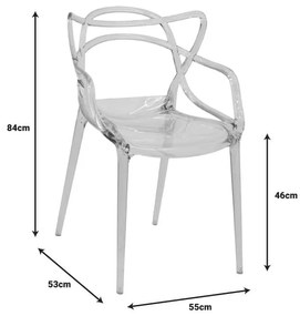 Καρέκλα Ramsei PC διάφανο 55x53x84εκ 55x53x84 εκ.