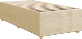 vidaXL Κρεβάτι Boxspring με Στρώμα Κρεμ 80 x 200 εκ. Υφασμάτινο