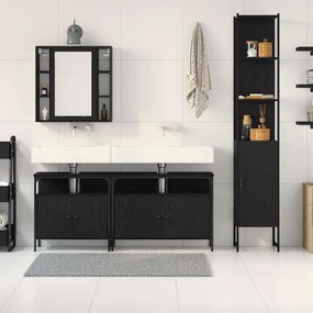 vidaXL Σετ Ντουλαπιών Μπάνιου 4 pcs Μαύρη δρυς 33 x 33 x 185.5 εκ