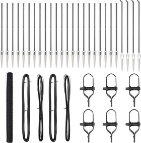 vidaXL Στύλος Περιφράξεων Γκρι 50 x 1,5 m (36 mm νήμα) Χάλυβας και PVC