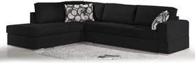 Γωνιακός καναπές Must-Δεξιά-295φ 230β εκ.-Μαύρο
