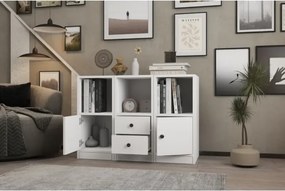 Stewehome Κονσόλα με ράφι πόρτα και συρτάρι Λευκό 97x98x72 cm