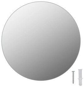 Καθρέφτης Στρογγυλός 30 εκ. Γυάλινος Χωρίς Πλαίσιο - Ασήμι