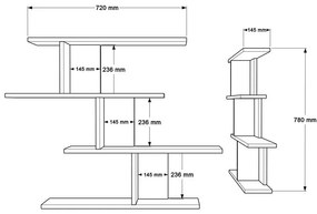Ραφιέρα Τοίχου Zaka σε Φυσικό - Ανθρακί 98.7x14.5x78εκ. 98.7x14.5x78 εκ.