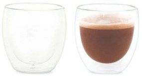 Ποτήρια Latte Διπλού Τοιχώματος (Σετ 2Τμχ) LBTAH-MS20102 Φ9x9cm 250ml Clear Andrea House Glass