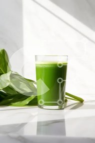 Intra Συλλεκτικό Ξύλινο Παζλ Plywood  4mm - Πράσινο Smoothie σε μαρμάρινο πάγκο Σε Ξύλινο Κουτί - Διαστάσεις: 10x10 cm – 25 κομμάτια