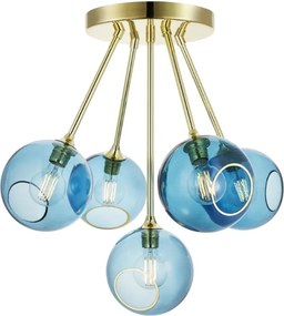 Φωτιστικό Οροφής Ballroom Molecule Ø68cm Γαλανό και Χρυσό