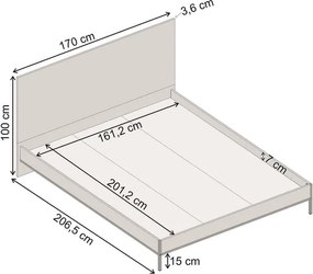 Κρεβάτι Mars Megapap χρώμα καρυδί Ud 160x200εκ.