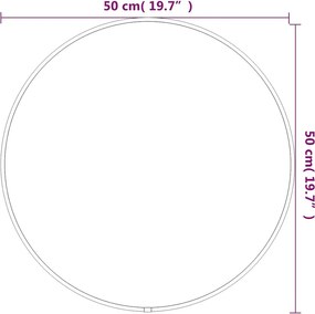 vidaXL Καθρέφτης Τοίχου Στρογγυλός Ασημί Ø 50 εκ.