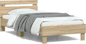 vidaXL Πλαίσιο Κρεβατιού με Κεφαλάρι Sonoma Δρυς 100x200εκ. Επεξ. Ξύλο