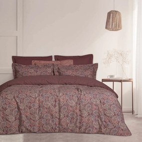 Σετ Σεντόνια Polycotton Διπλά Με Λάστιχο 150x200+35εκ. Casual 5407 Nude-Μπλε-Μπορντώ Das Home