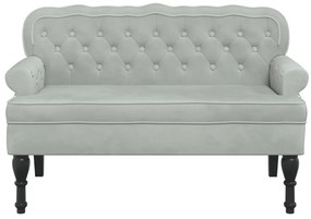 vidaXL Παγκάκι με Πλάτη Ανοιχτό Γκρι 119,5x64,5x75 εκ. Βελούδινο