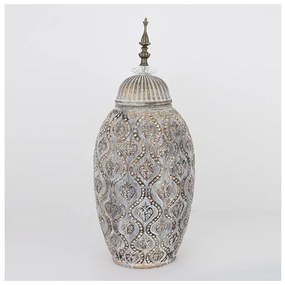 Βάζο Με Καπάκι Κεραμικό Γκρι 15.5x20.5x47cm 752-20107 Estheti-752-20107-Γκρι 752-20107