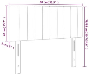 vidaXL Κεφαλάρι Κρεβατιού LED Taupe 80 x 5 x 78/88 εκ. Υφασμάτινο