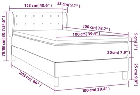 ΚΡΕΒΑΤΙ BOXSPRING ΜΕ ΣΤΡΩΜΑ ΚΡΕΜ 100 X 200 ΕΚ. ΥΦΑΣΜΑΤΙΝΟ 3127106