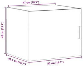 Ντουλάπι Τοίχου Γκρι Σκυρ. 50x42,5x40 εκ. Επεξεργασμένο Ξύλο - Γκρι