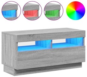 vidaXL Έπιπλο Τηλεόρασης με LED Γκρι Sonoma 80x35x40 εκ.