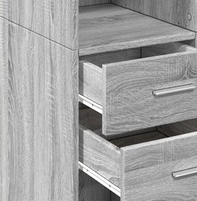 vidaXL Ντουλάπι Γκρι Sonoma 70x42,5x185 εκ. από Επεξεργασμένο Ξύλο