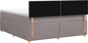 vidaXL Κρεβάτι box spring με στρώμα Taupe 180 x 200 cm Ύφασμα