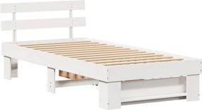 vidaXL Σκελετός Κρεβατιού Λευκό 100 x 200 cm Στερεά ξυλεία πεύκου
