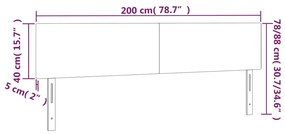 vidaXL Κεφαλάρι Κρεβατιού LED Σκούρο Καφέ 200x5x78/88 εκ. Υφασμάτινο