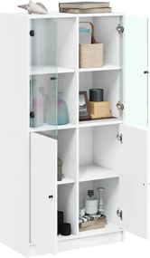 vidaXL Ντουλάπι με Πόρτες Λευκό 68x37x142 εκ. από Επεξεργασμένο Ξύλο