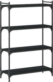 vidaXL Βιβλιοθήκη 4 Επιπέδων Μαύρη 80x30x120 εκ. Επεξεργασμένο Ξύλο
