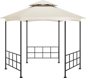 vidaXL Κιόσκι με Πλευρικά Τοιχώματα Κρεμ 3,1 x 2,7 μ.