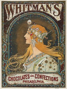Εκτύπωση έργου τέχνης Whitman's Chocolates & Confections (Vintage Art Nouveau) - Alfons Mucha, (30 x 40 cm)