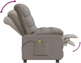 vidaXL Πολυθρόνα Μασάζ Taupe Υφασμάτινη