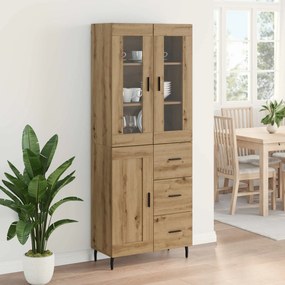 vidaXL Highboard με συρτάρι 2 pcs Artisan Oak Επεξεργασμένο ξύλο